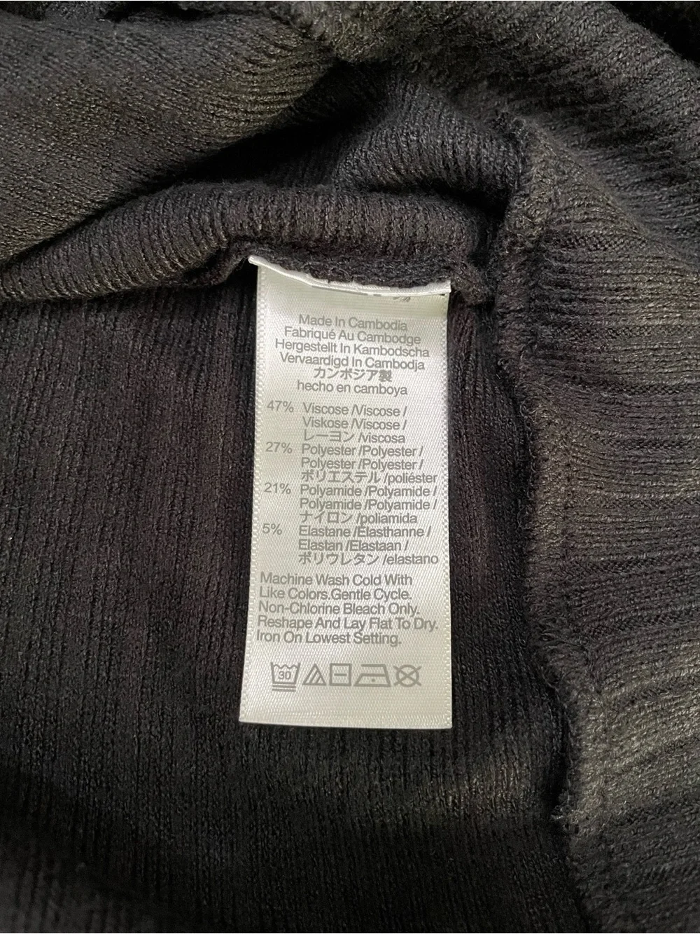 Madewell Mockneck Dolman-Sleeve Top Black Size XL NWT